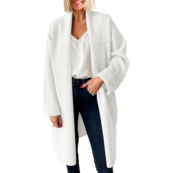 OLIVIENE™ - Gilet long ample et douillet à devant ouvert