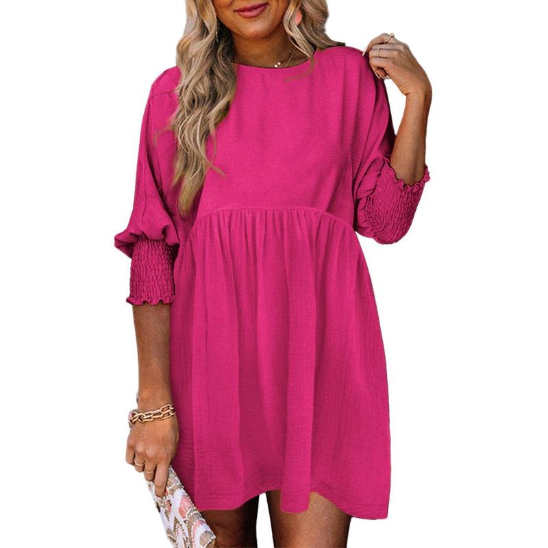 MIRASOL™ – Robe courte décontractée à col rond et coupe ample