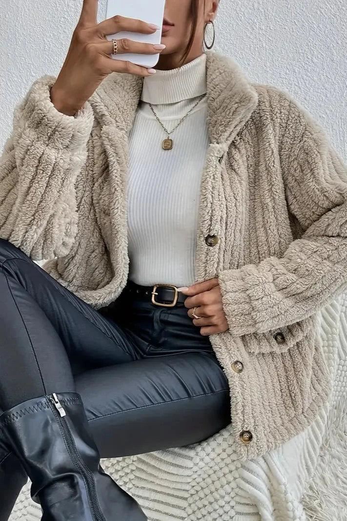 NOVA™ | Cardigan en velours double face à boutons