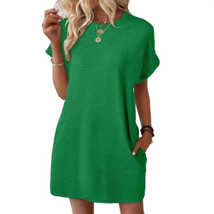 EVASHA™ – Robe d'été décontractée et minimaliste à col rond