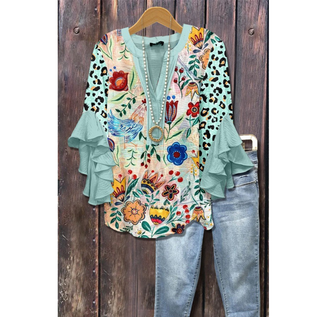 AMARRI™ - Chemisier fleuri vintage classe