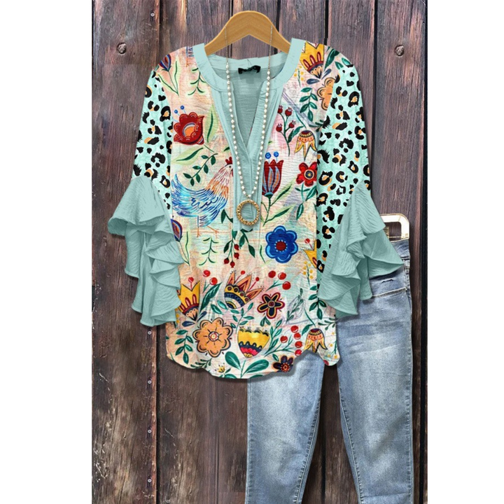 AMARRI™ - Chemisier fleuri vintage classe