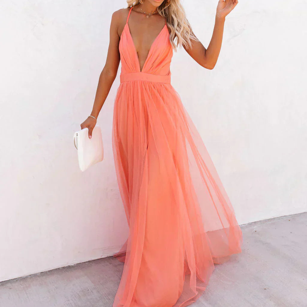 Ginevra | Light Coral Maxi Dress