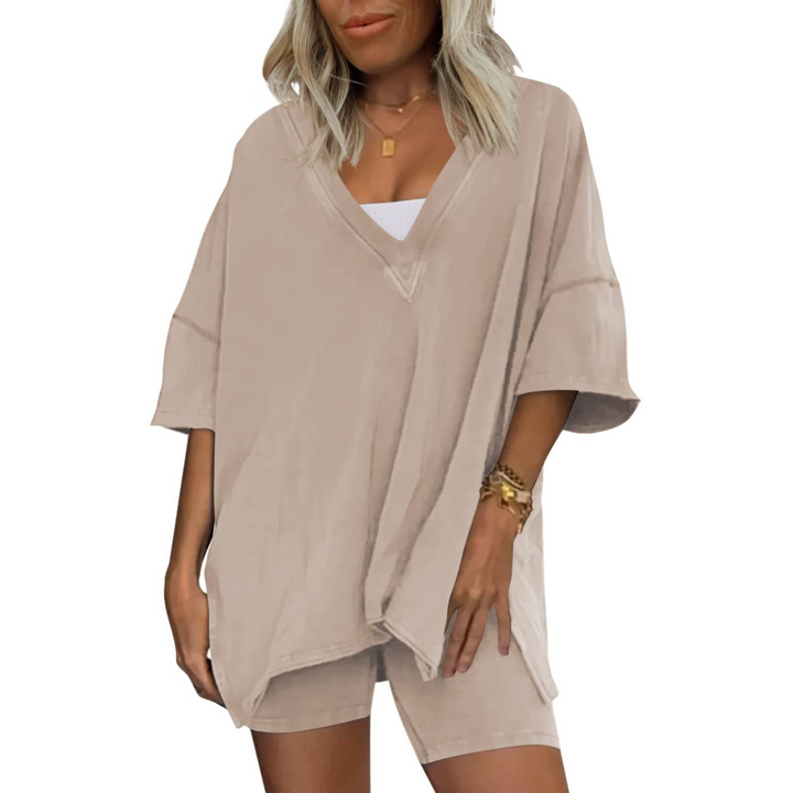 RAMLYN™ – Ensemble décontracté surdimensionné col en V et short