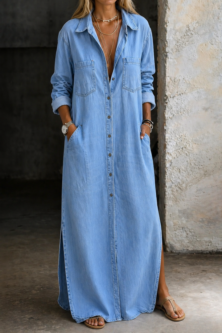 Margaret | Robe longue en jean décontractée