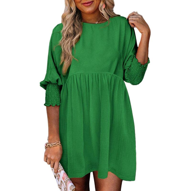 MIRASOL™ – Robe courte décontractée à col rond et coupe ample