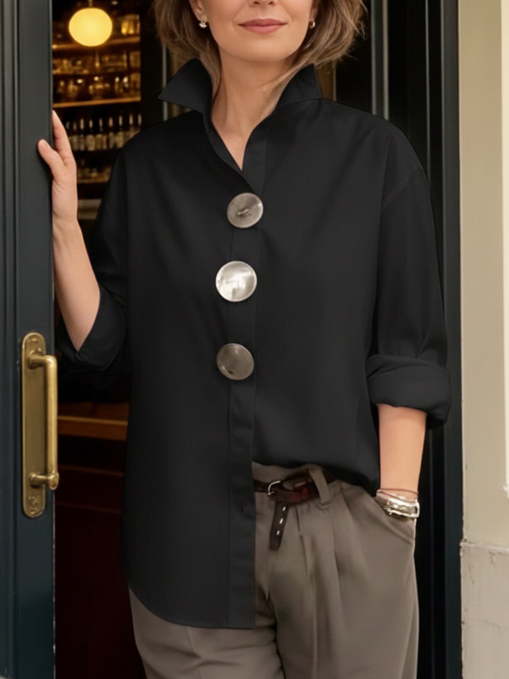 Glenda | Blouse boutonnée à col montant