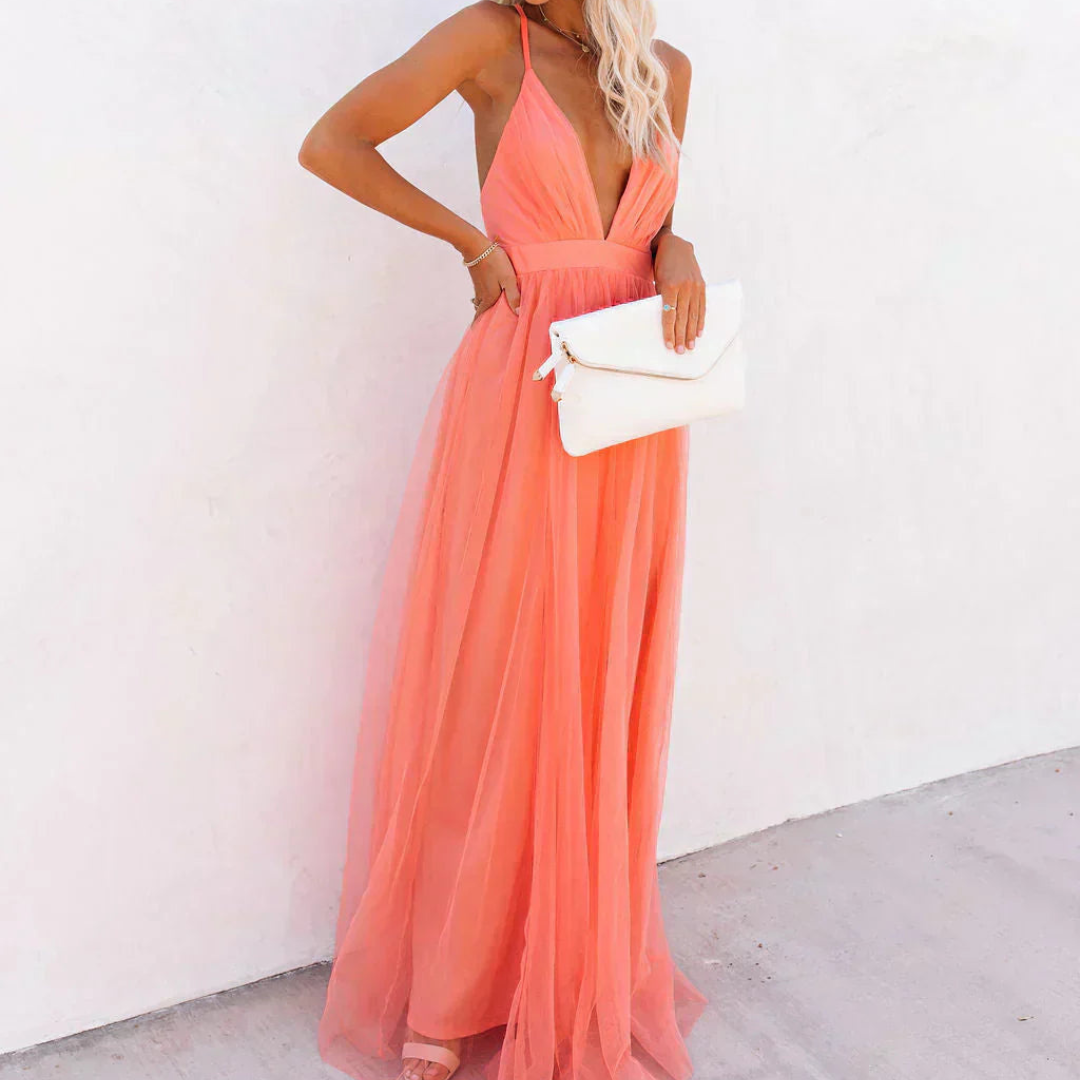 Ginevra | Light Coral Maxi Dress