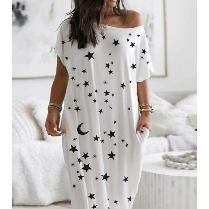 LUNARI™ - Chemise de nuit à col rond et coupe ample
