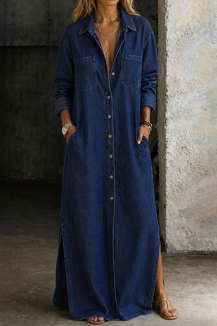 Margaret | Robe longue en jean décontractée