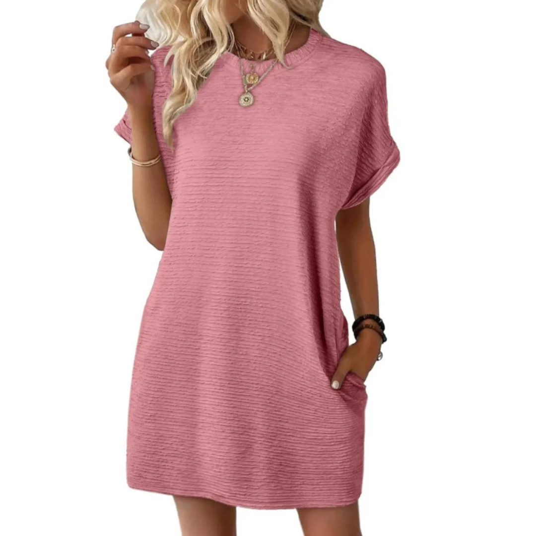 EVASHA™ – Robe d'été décontractée et minimaliste à col rond