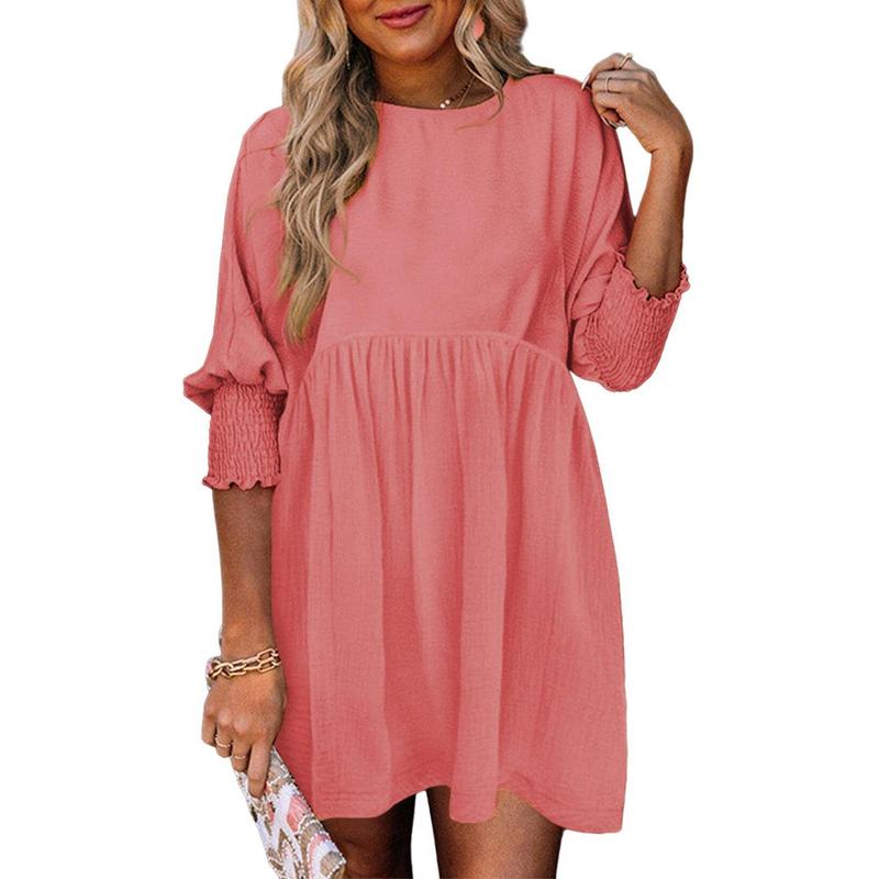 MIRASOL™ – Robe courte décontractée à col rond et coupe ample
