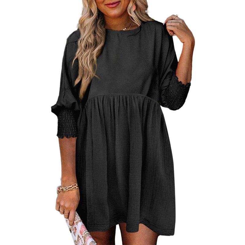 MIRASOL™ – Robe courte décontractée à col rond et coupe ample
