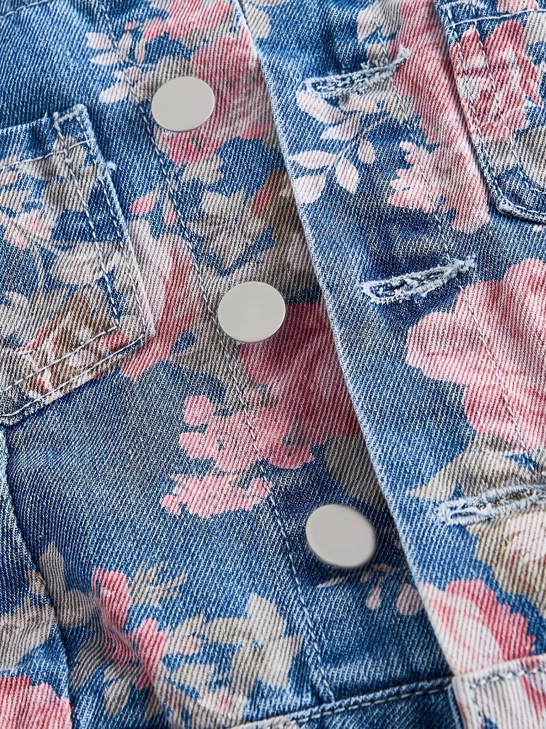 Rosalie | Salopette en jean fleuri