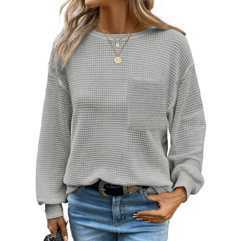 LIORA™ - Blouse col rond ample à manches longues et confortable