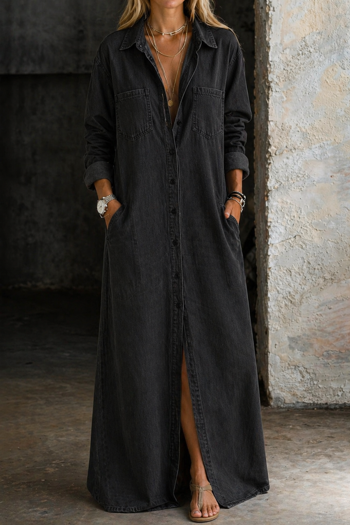 Margaret | Robe longue en jean décontractée
