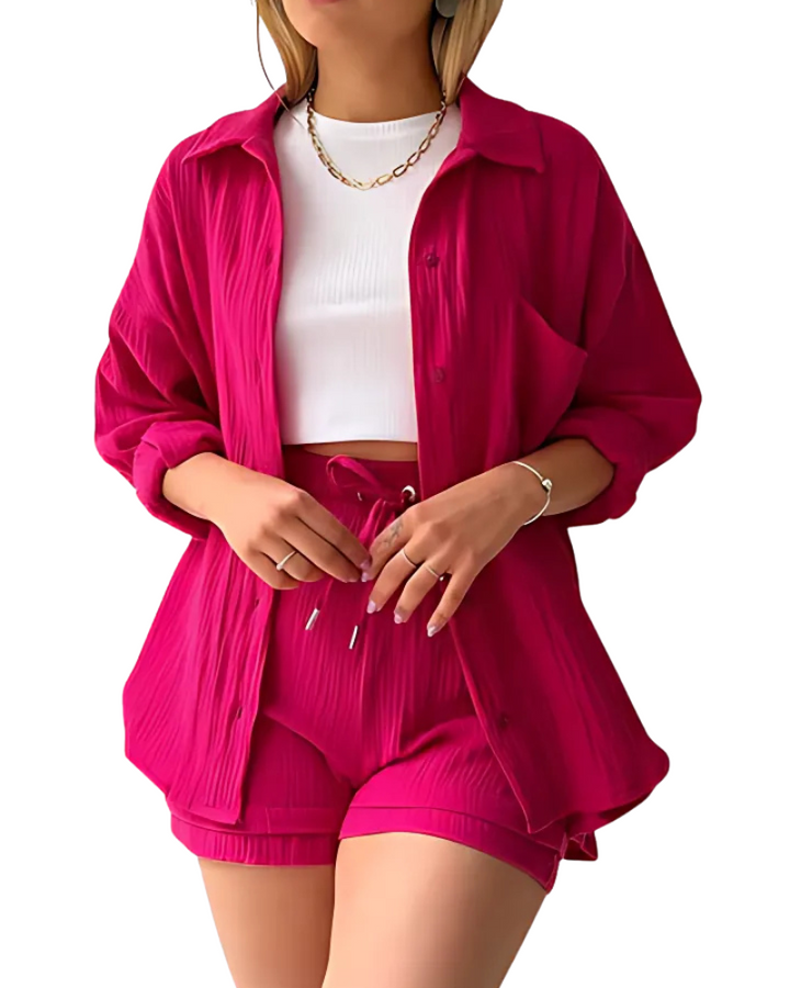 VERA™ – Ensemble short et chemise boutonnée moderne