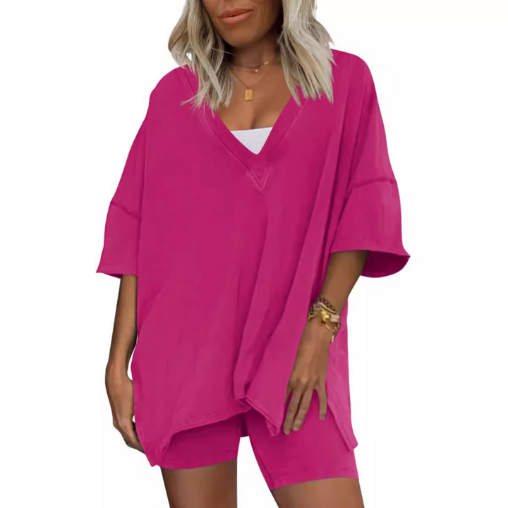 RAMLYN™ – Ensemble décontracté surdimensionné col en V et short
