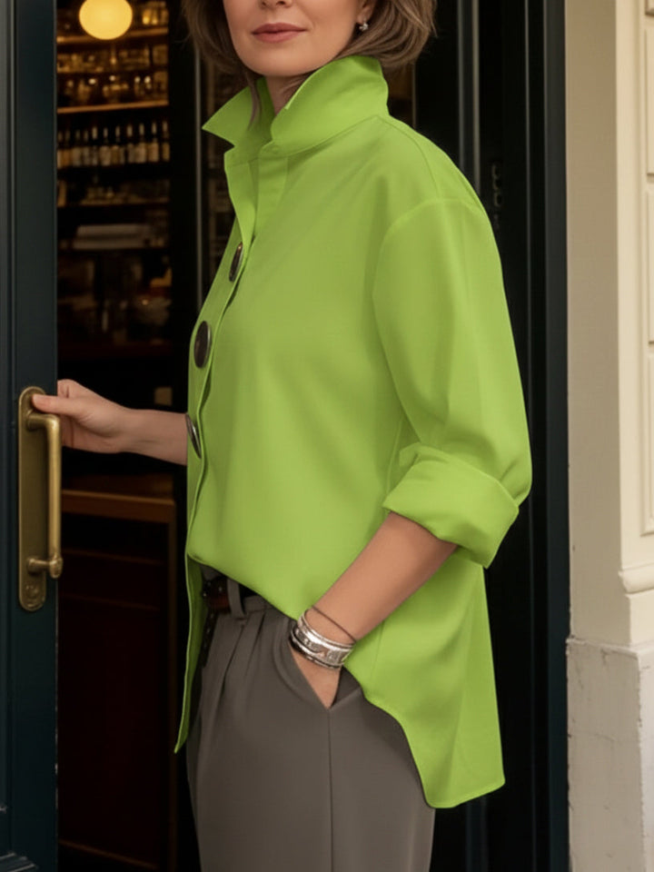 Glenda | Blouse boutonnée à col montant
