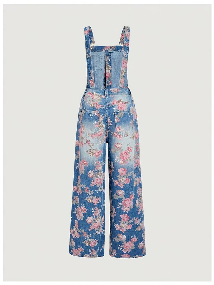 Rosalie | Salopette en jean fleuri