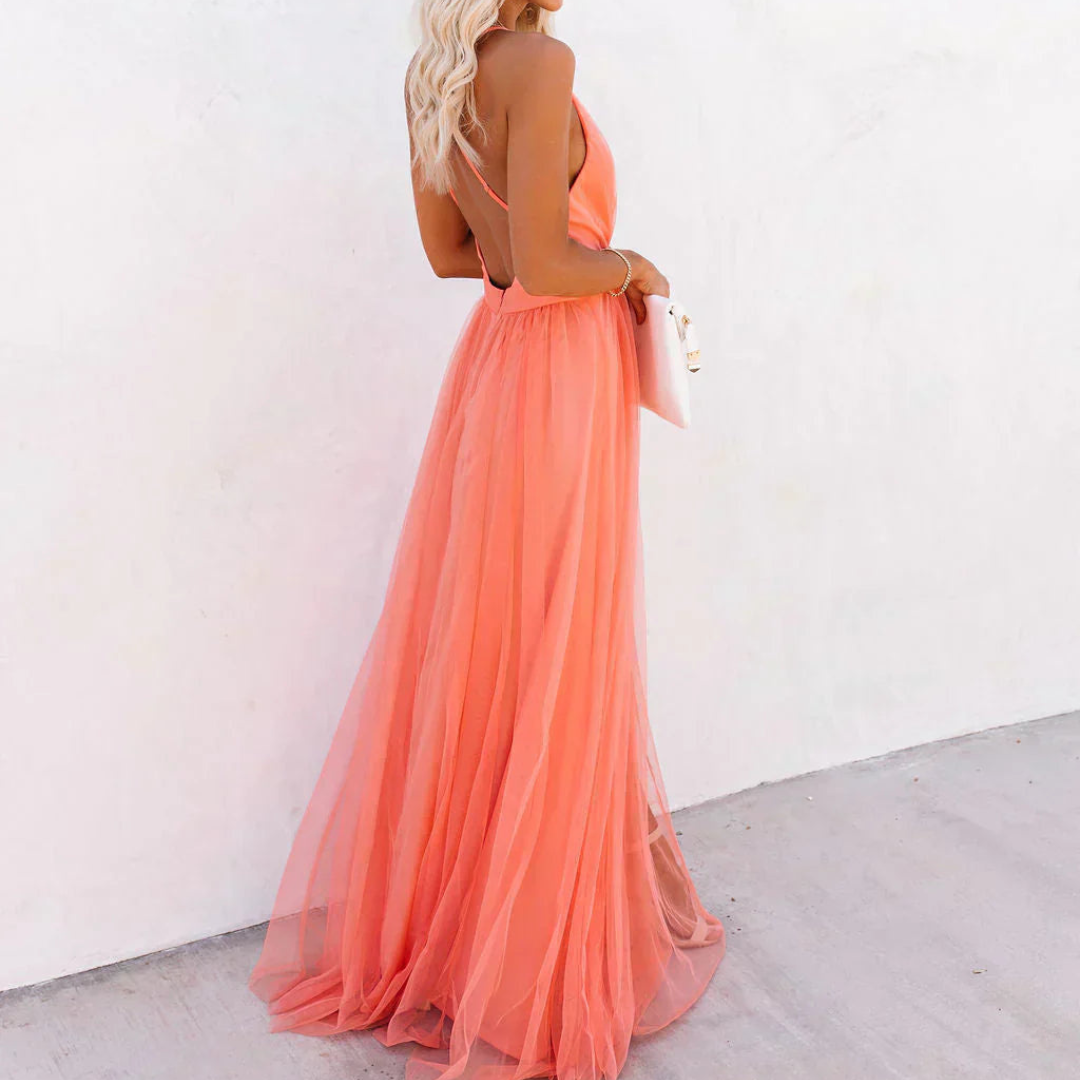 Ginevra | Light Coral Maxi Dress