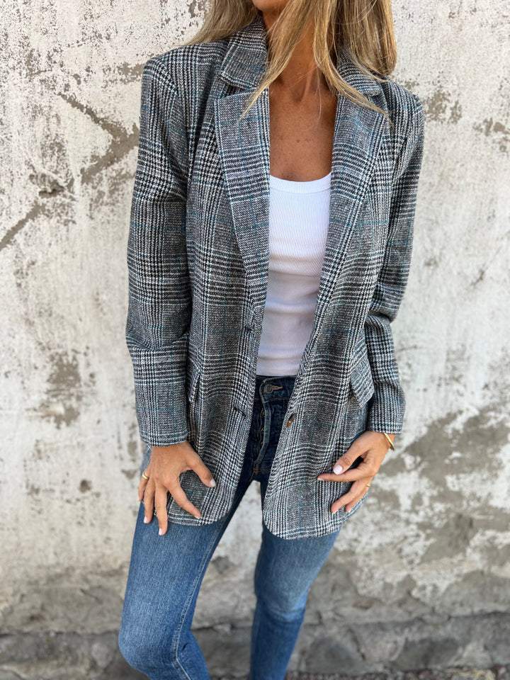 LUCINDA™ - Blazer Classique à Carreaux