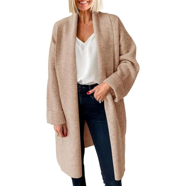 OLIVIENE™ - Gilet long ample et douillet à devant ouvert