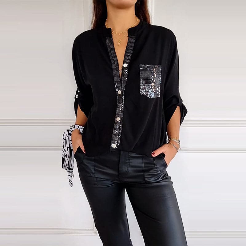 DANICA™ - Blouse Ornée de Paillettes