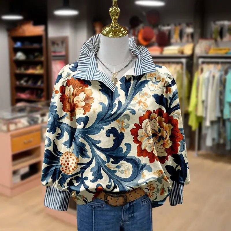 SERENITY™ - Blouse Imprimée Florale Vintage Élégante