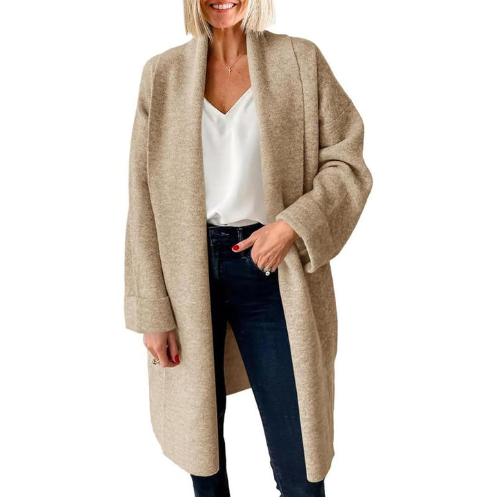 OLIVIENE™ - Gilet long ample et douillet à devant ouvert