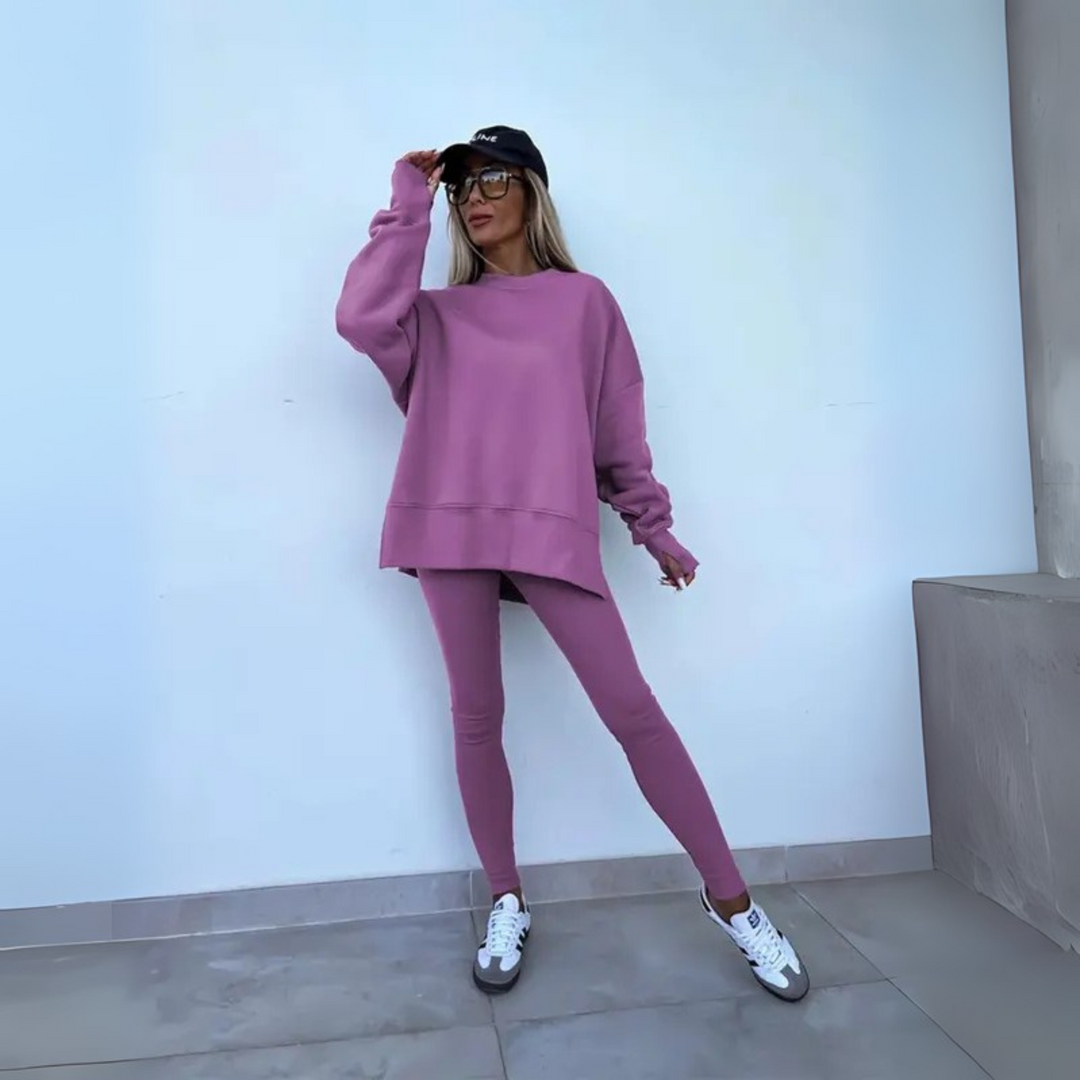 CLARIS™ - Ensemble Décontracté Sweat-shirt et Pantalon à Manches Longues