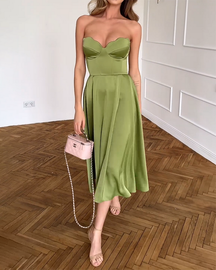 Liora | Chic Strapless Midi Gown