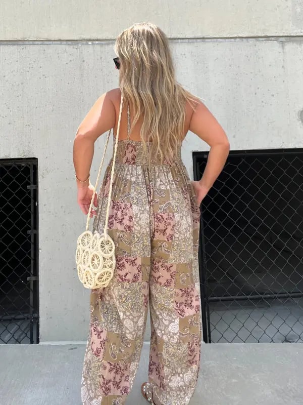 DANICA™ - Combinaison pantalon bohème à manches ballons