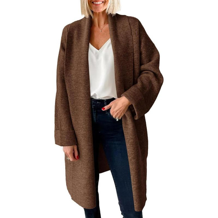 OLIVIENE™ - Gilet long ample et douillet à devant ouvert