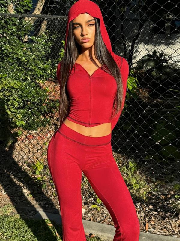 Ensemble deux pièces haut court zippé et pantalon LIVIA™ pour le quotidien