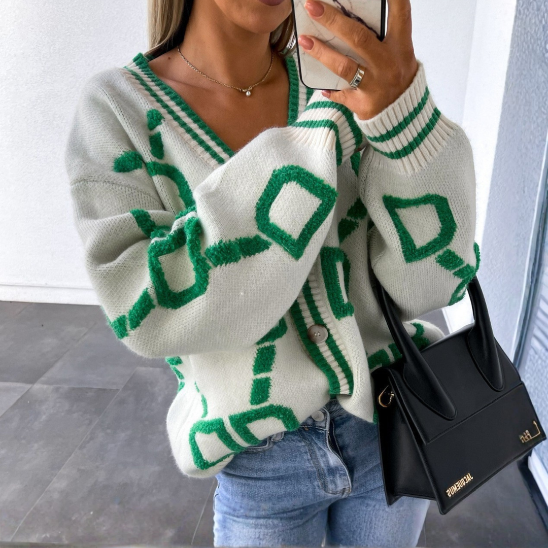 ELEA™ - Cardigan Classique Boutonné à Manches Longues