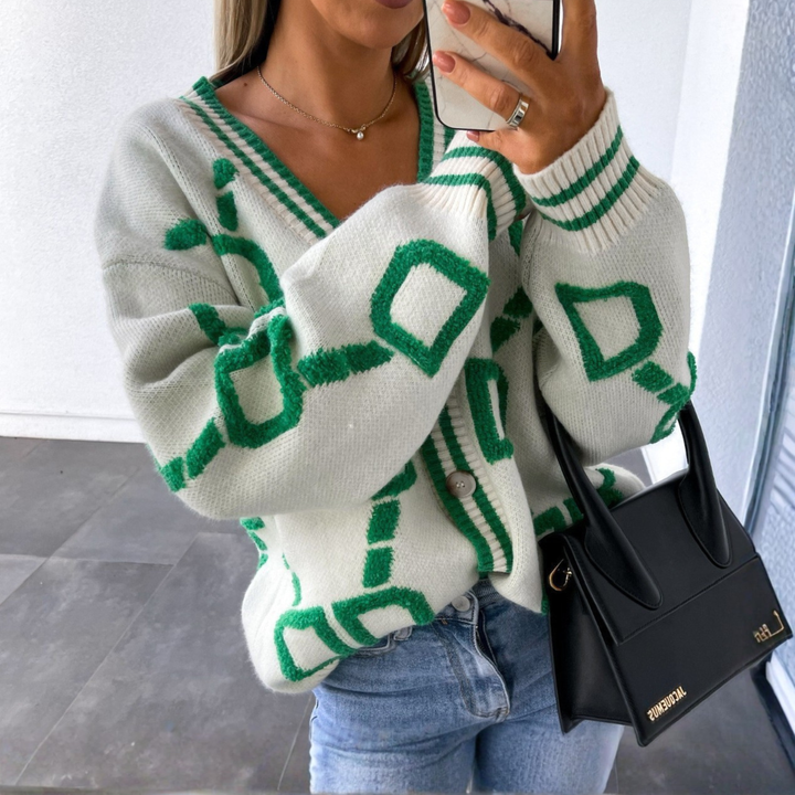 ELEA™ - Cardigan Classique Boutonné à Manches Longues