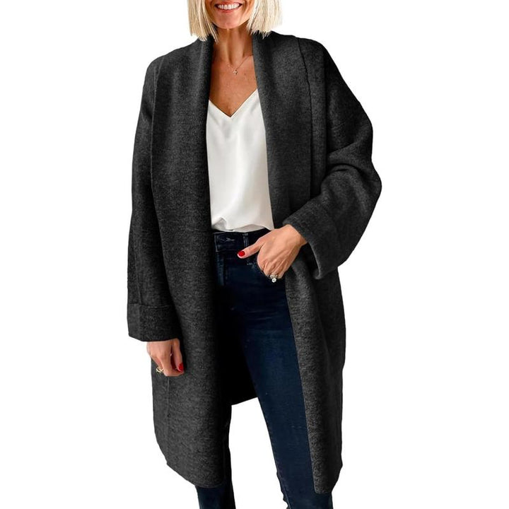 OLIVIENE™ - Gilet long ample et douillet à devant ouvert