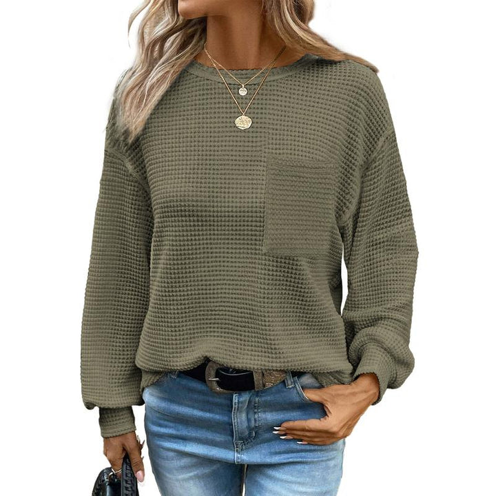 LIORA™ - Blouse col rond ample à manches longues et confortable