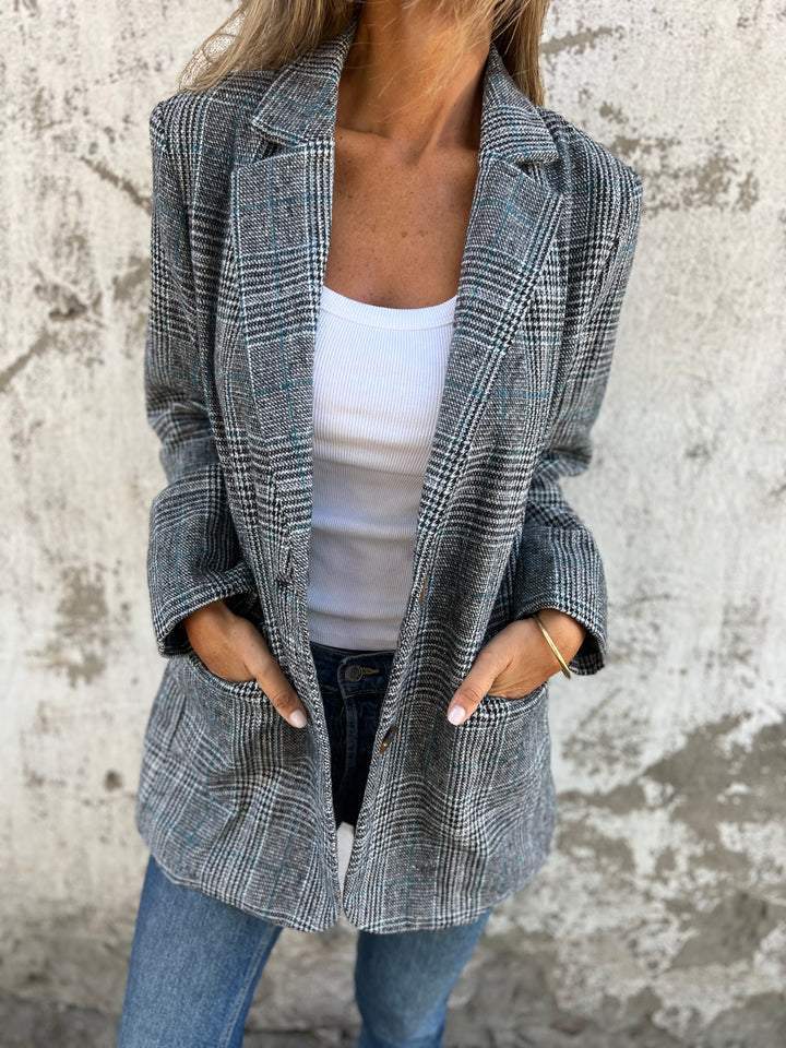 LUCINDA™ - Blazer Classique à Carreaux