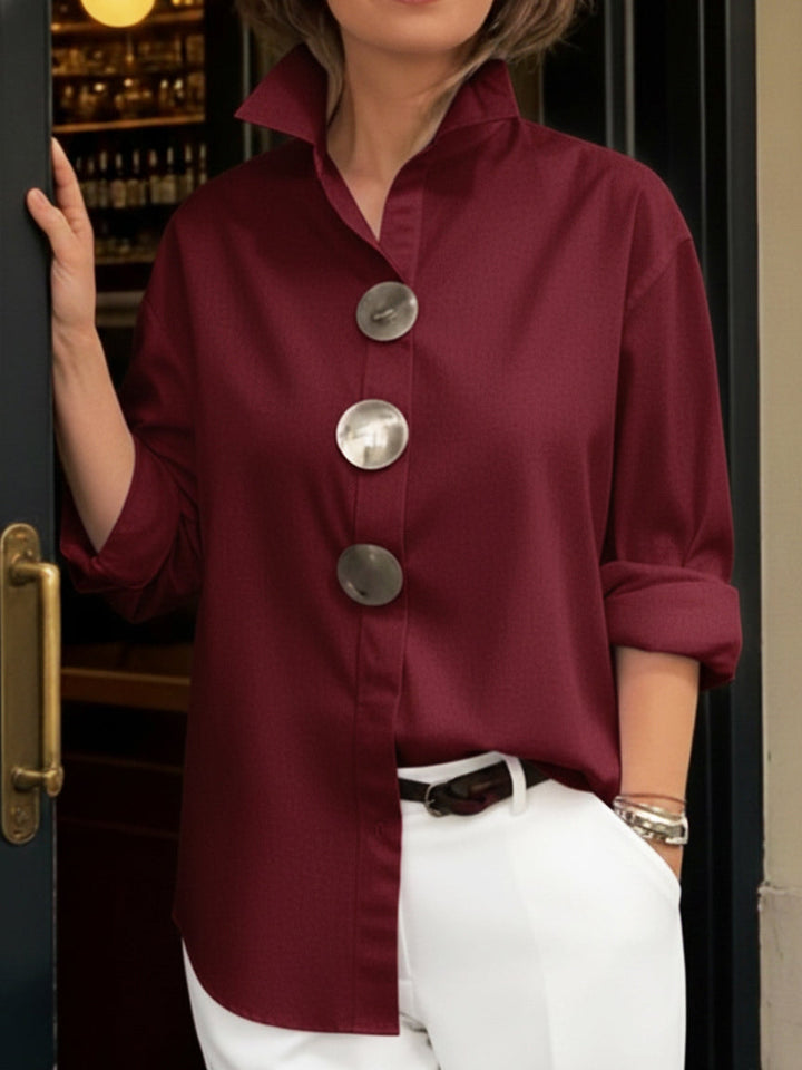 Glenda | Blouse boutonnée à col montant