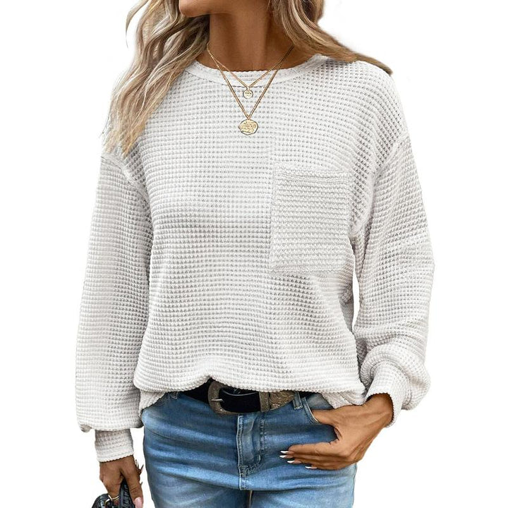 LIORA™ - Blouse col rond ample à manches longues et confortable