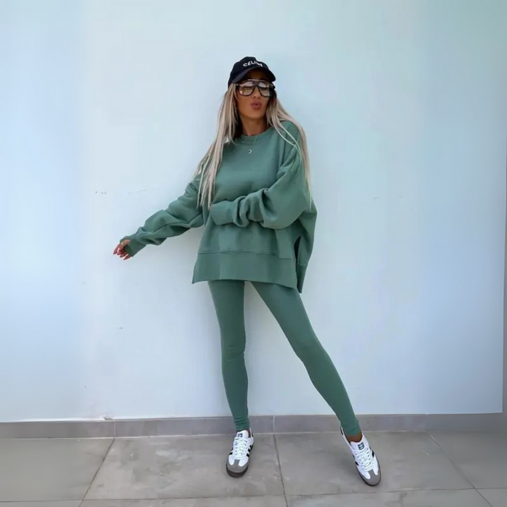 CLARIS™ - Ensemble Décontracté Sweat-shirt et Pantalon à Manches Longues