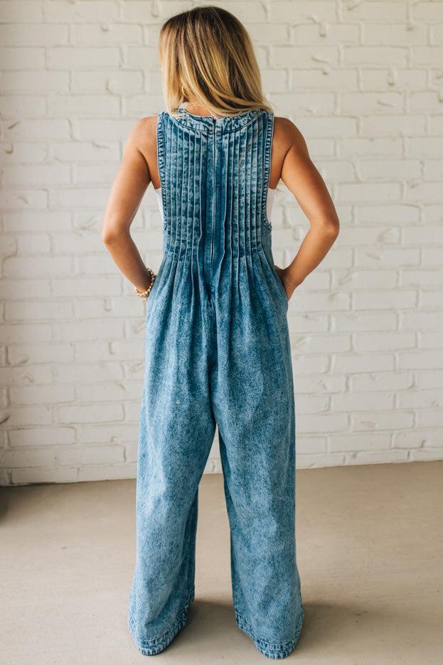 Sandra | Combinaison en jean délavé style vintage