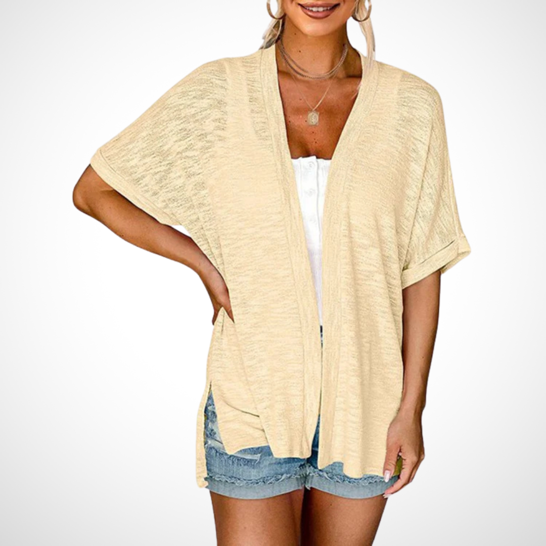 APPOLLINE™ - Cardigan fluide et stylé à manches courtes