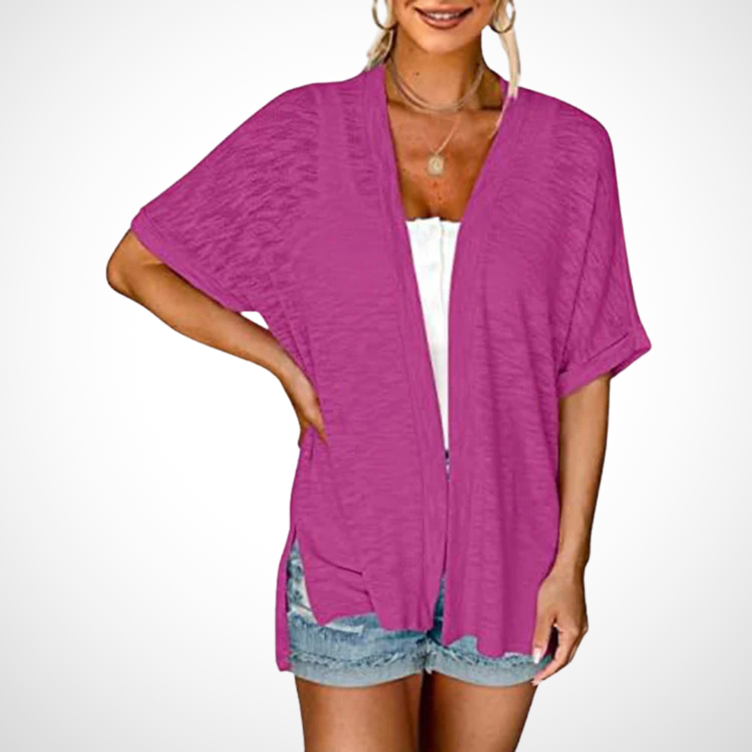 APPOLLINE™ - Cardigan fluide et stylé à manches courtes