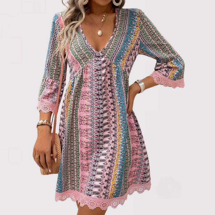 MELINA™ – Robe bohème col V
