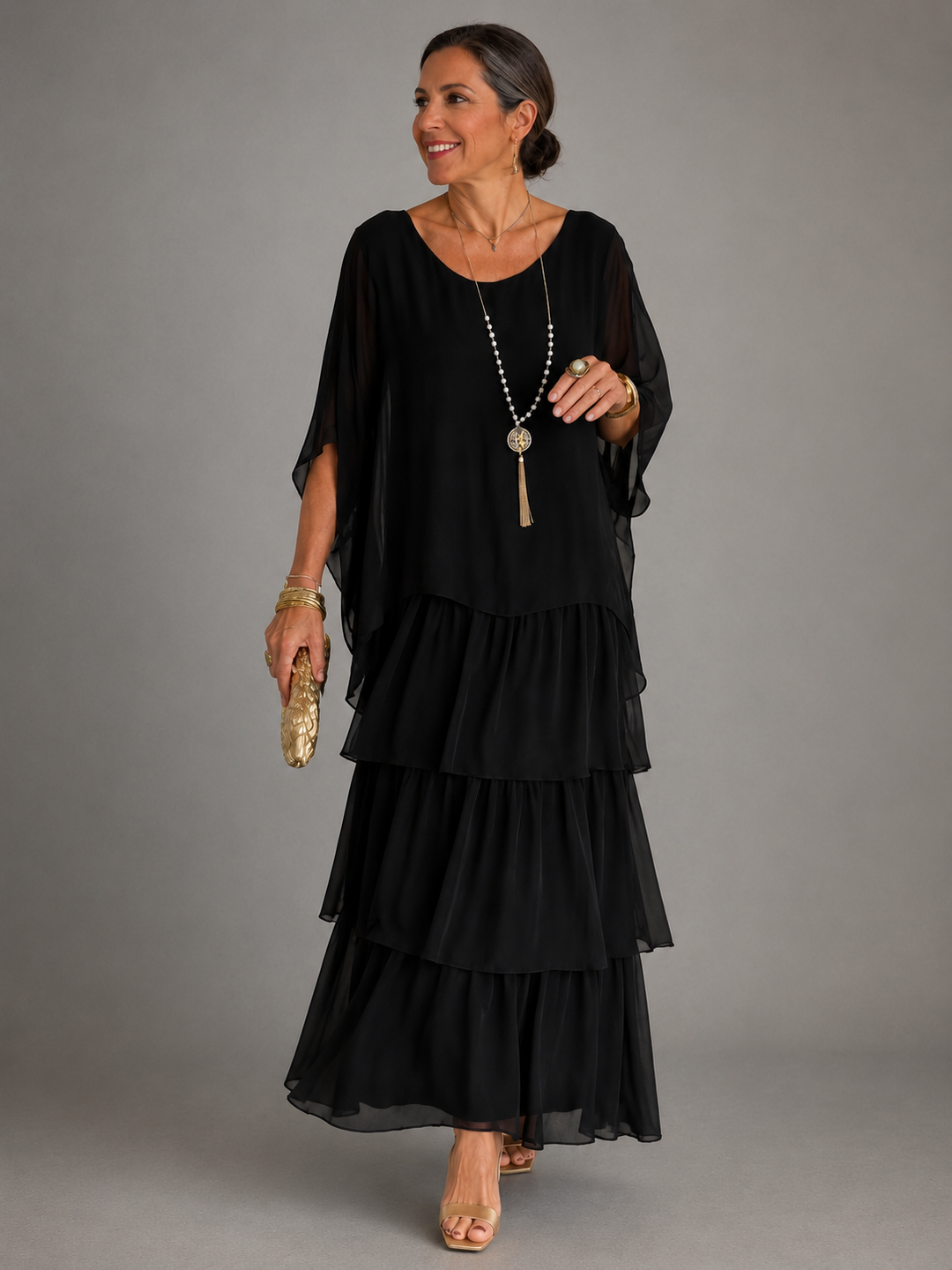 Evelyn | Layered Elegance Maxi Dress