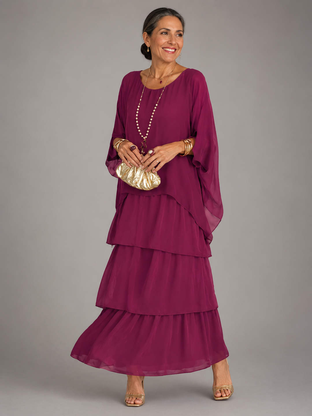 Evelyn | Layered Elegance Maxi Dress