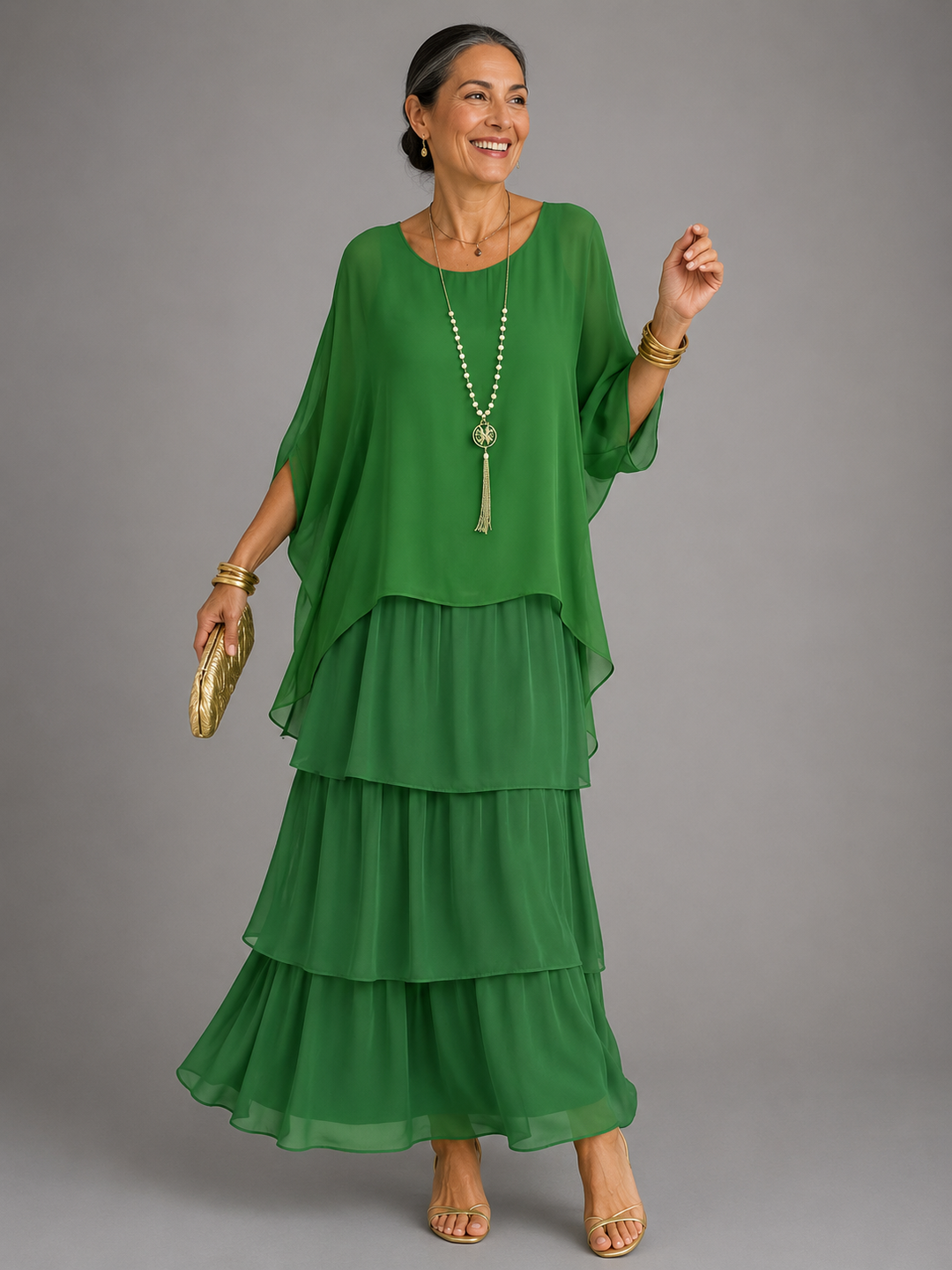 Evelyn | Layered Elegance Maxi Dress